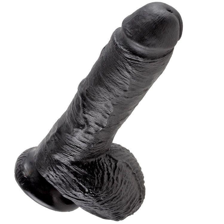 KING COCK - 8 DILDO NERO CON SFERE 20.3 CM - Only Vibes