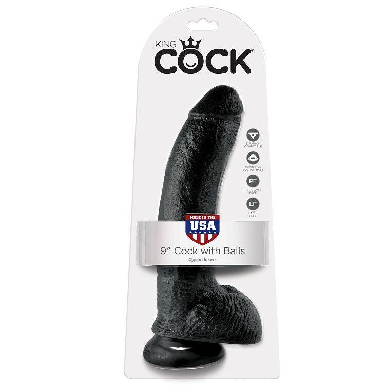 KING COCK - 9 DILDO NERO CON SFERE 22.9 CM - Only Vibes