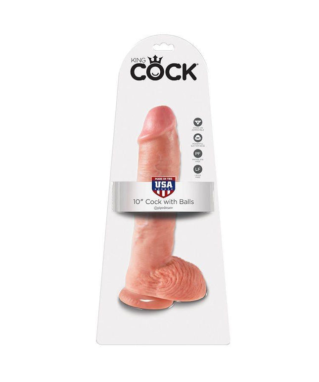KING COCK - 10 DILDO FLESH CON SFERE 26.5 CM - Only Vibes