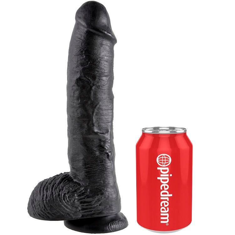 KING COCK - 10 DILDO NERO CON SFERE 25.4 CM - Only Vibes