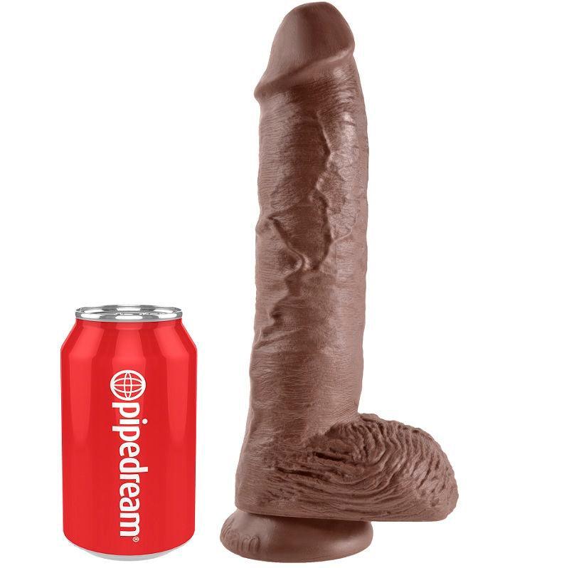 KING COCK - 10 DILDO MARRONE CON SFERE 25.4 CM - Only Vibes