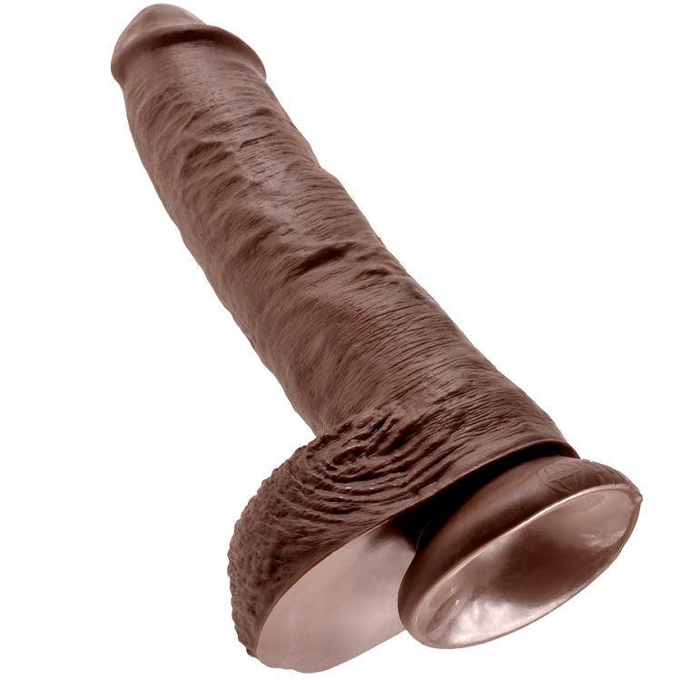 KING COCK - 10 DILDO MARRONE CON SFERE 25.4 CM - Only Vibes