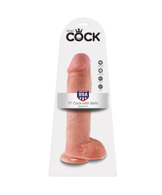 KING COCK - 11 DILDO CARNE CON SFERE 28 CM - Only Vibes