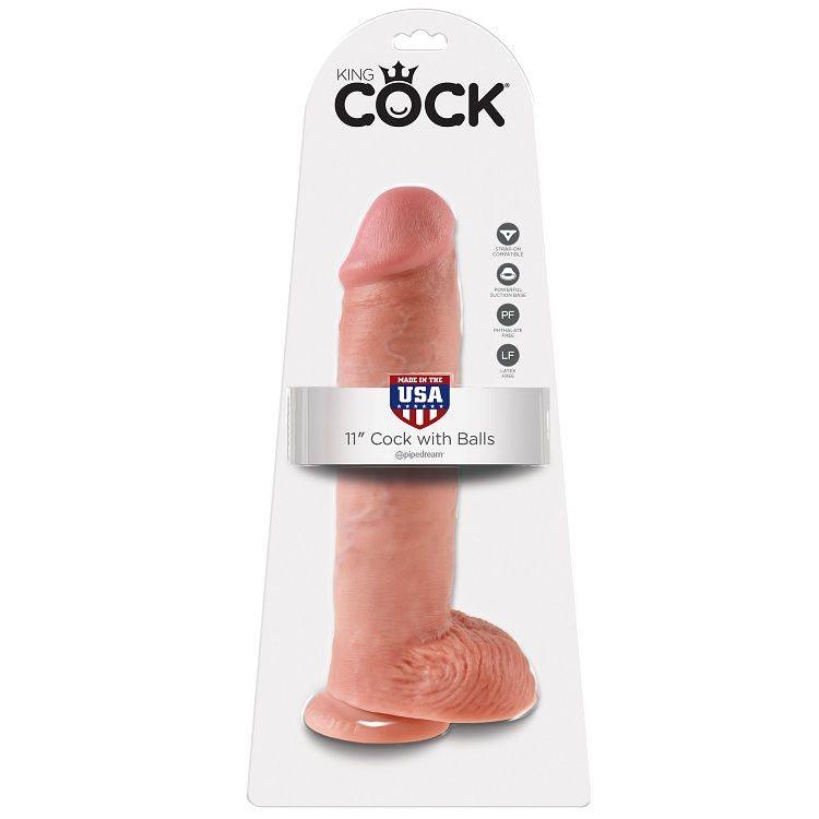 KING COCK - 11 DILDO CARNE CON SFERE 28 CM - Only Vibes