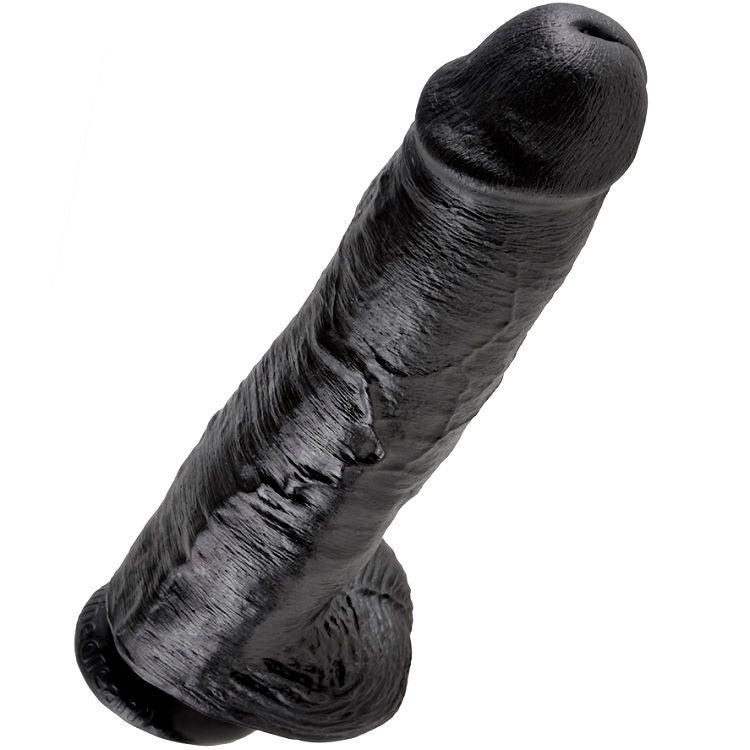 KING COCK - 11 DILDO NERO CON SFERE 28 CM - Only Vibes