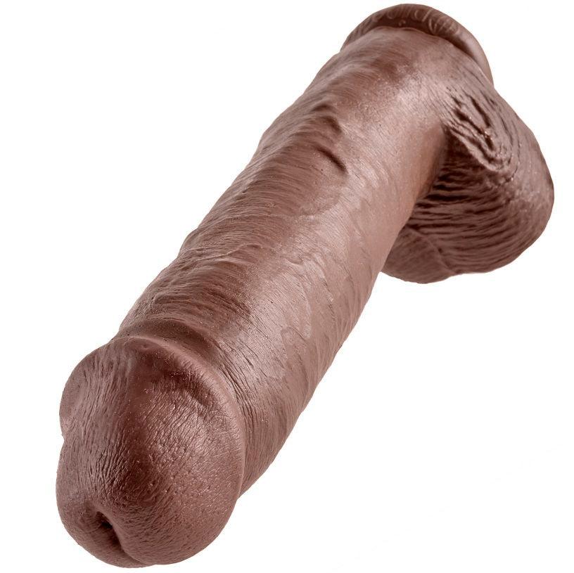 KING COCK - 11 DILDO MARRONE CON SFERE 28 CM - Only Vibes