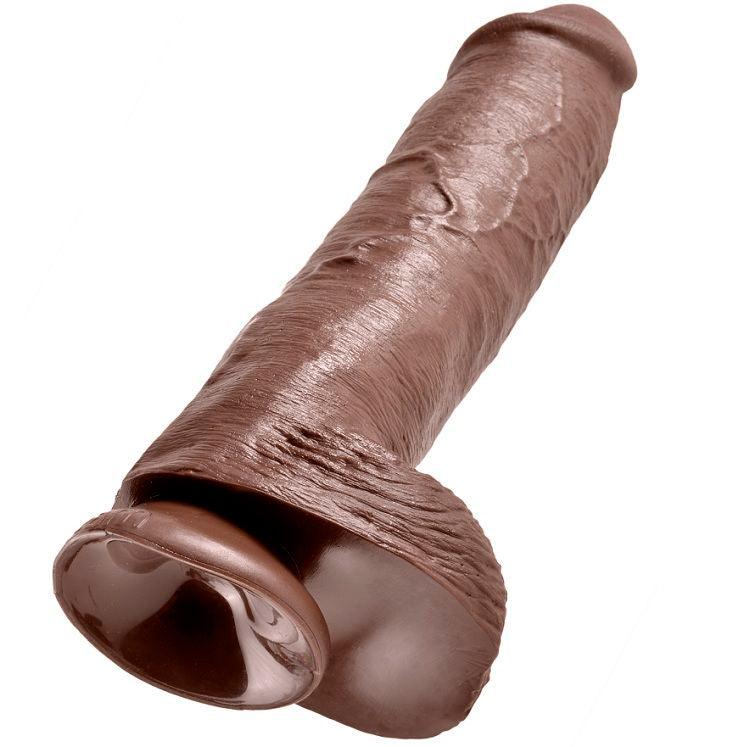 KING COCK - 11 DILDO MARRONE CON SFERE 28 CM - Only Vibes