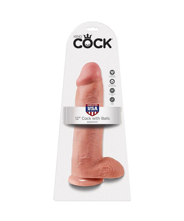KING COCK - 12 DILDO FLESH CON SFERE 30.48 CM - Only Vibes