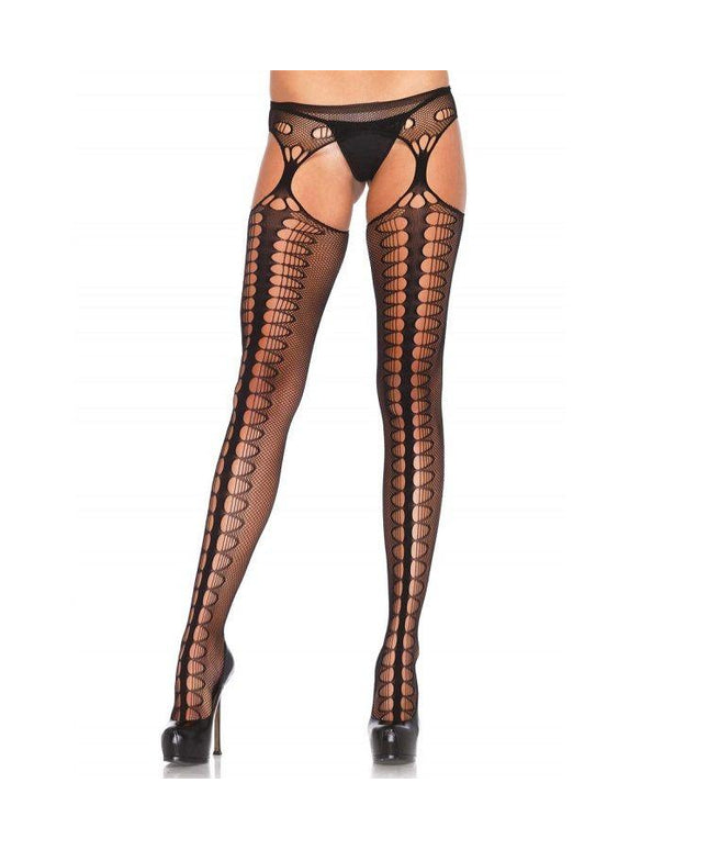 LEG AVENUE - COLLANT CON GIARRETTIERA ESCLUSIVO NERO - Only Vibes