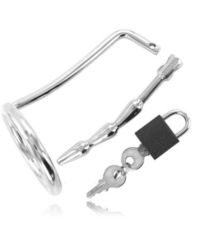 METAL HARD - ANELLO PER TESTICOLI CON TAPPO DI CASTIT URETRALE - Only Vibes