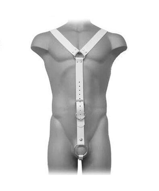 LEATHER BODY - PETTORINA DA UOMO IN PELLE BIANCA - Only Vibes