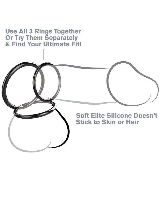 FANTASY C-RINGZ - SET 3 ANELLI STAMINA IN SILICONE - Only Vibes