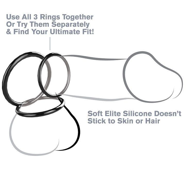 FANTASY C-RINGZ - SET 3 ANELLI STAMINA IN SILICONE - Only Vibes