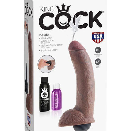 KING COCK - PENE EIACOLATORE MARRONE REALISTICO 22.86 CM - Only Vibes