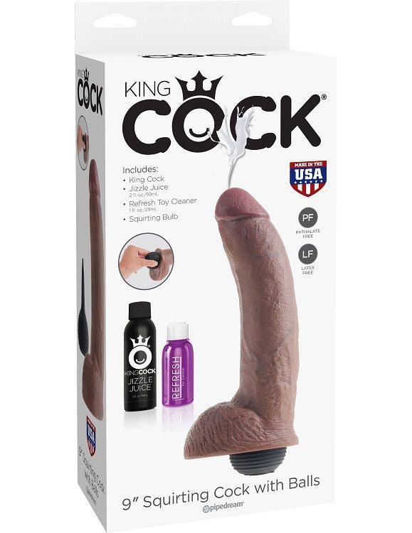 KING COCK - PENE EIACOLATORE MARRONE REALISTICO 22.86 CM - Only Vibes