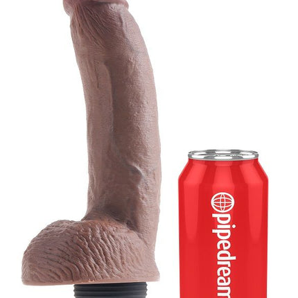 KING COCK - PENE EIACOLATORE MARRONE REALISTICO 22.86 CM