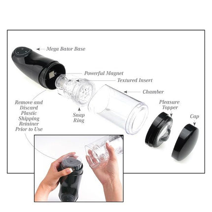 EXTREME TOYZ - MASTURBATORE MASCHILE USB PDX MEGA BATOR ANO NERO