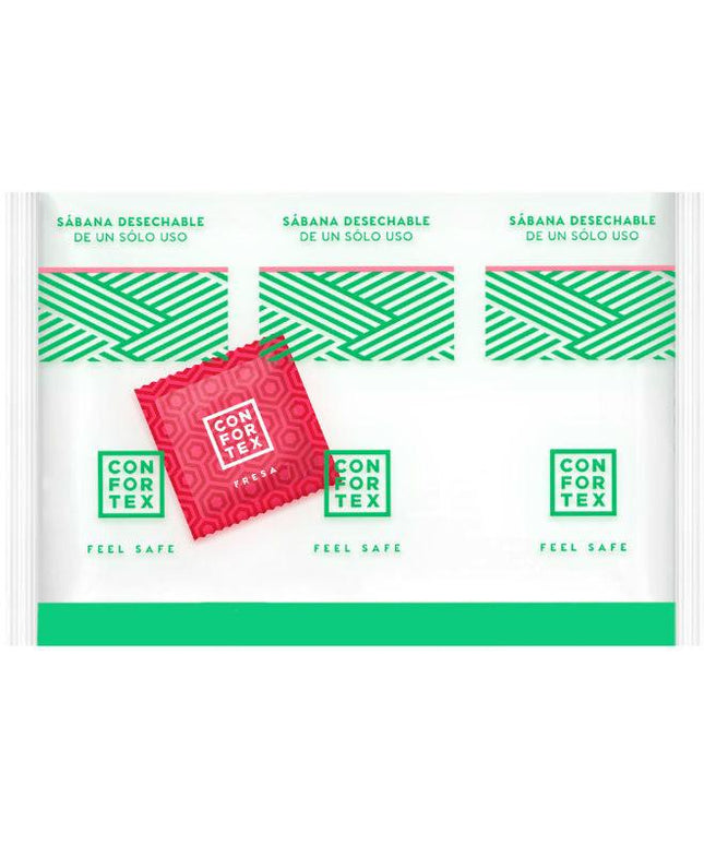 CONFORTEX - LENZUOLA IGIENICA MONOUSO , SACCA SINGOLA + PRESERVATIVO FRAGOLA - Only Vibes