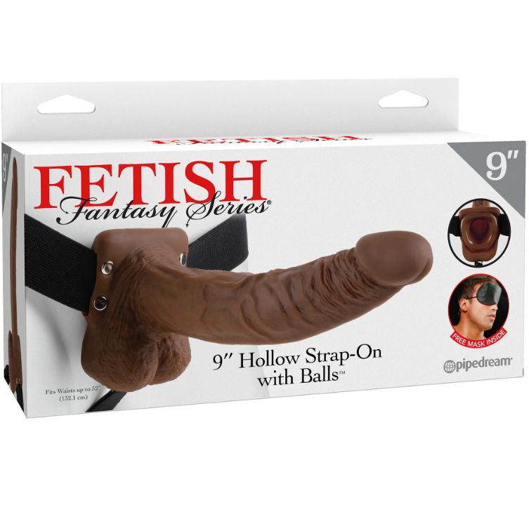 FETISH FANTASY SERIES - SERIES 9 HOLLOW STRAP-ON CON SFERE 22.9CM MARRONE - Only Vibes