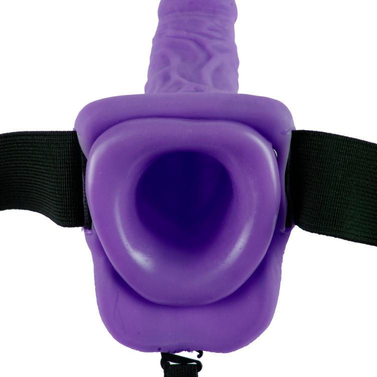 FETISH FANTASY SERIES - SERIES 7 HOLLOW STRAP-ON VIBRANTE CON SFERE 17.8CM VIOLA - Only Vibes