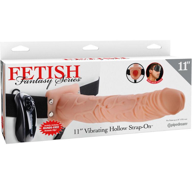 FETISH FANTASY SERIES - SERIES 11 HOLLOW STRAP-ON VIBRANTE CON SFERE 27.9CM CARNE - Only Vibes