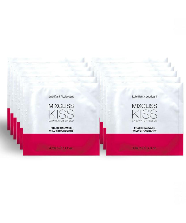 MIXGLISS - LUBRIFICANTE A BASE ACQUA GUSTO FRAGOLA 12 MONODOSE 4 ML - Only Vibes
