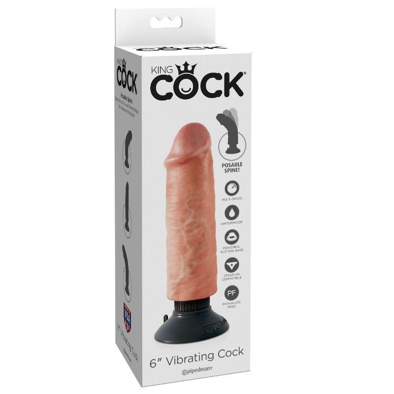 KING COCK - DILDO VIBRATORE 15.24 CM NATURALE - Only Vibes