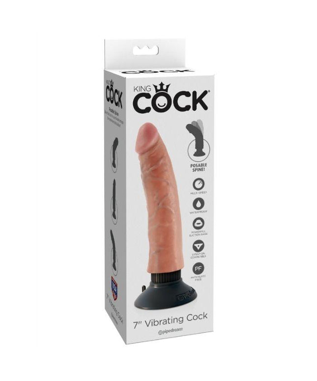 KING COCK - DILDO VIBRATORE 17.78 CM NATURALE - Only Vibes