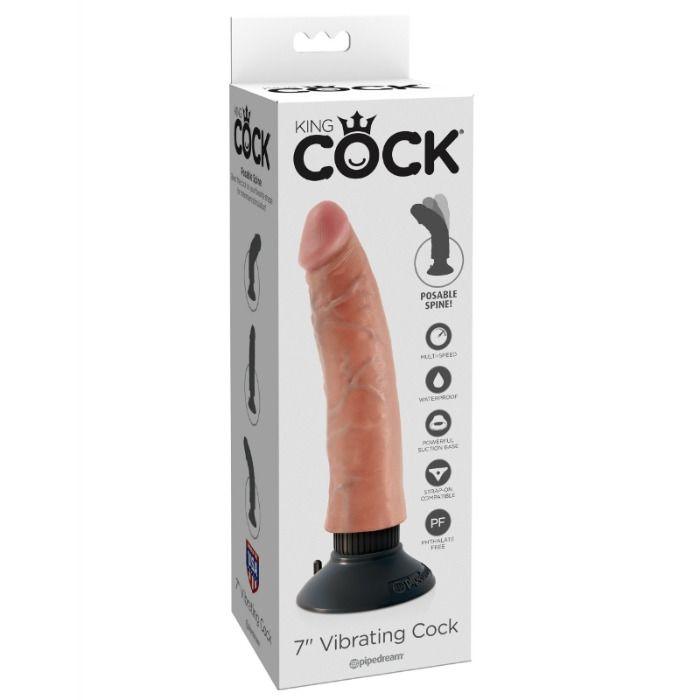 KING COCK - DILDO VIBRATORE 17.78 CM NATURALE - Only Vibes