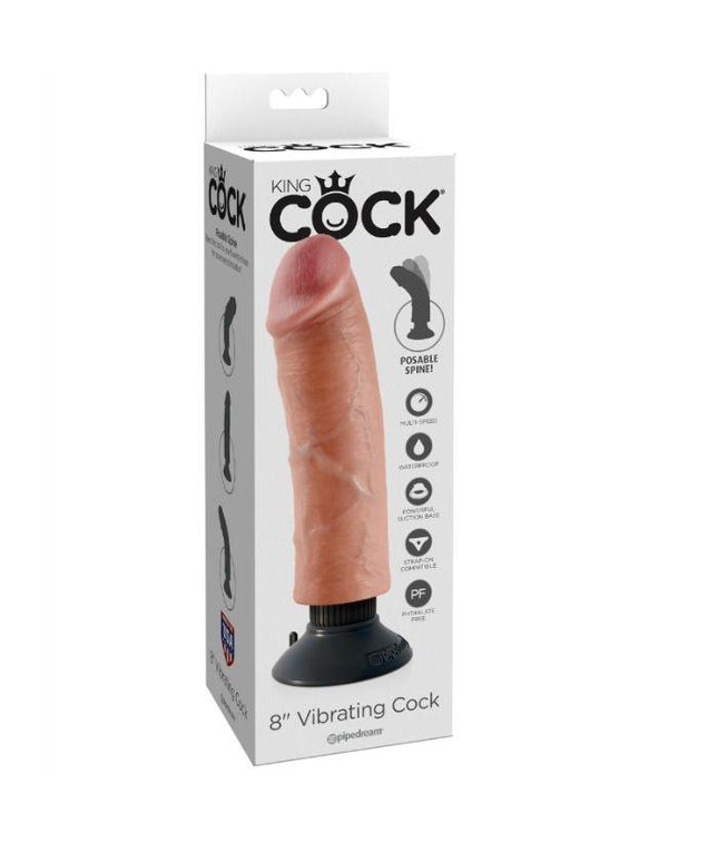 KING COCK - DILDO VIBRATORE 20.32 CM NATURALE - Only Vibes