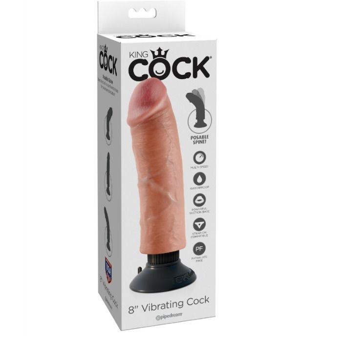 KING COCK - DILDO VIBRATORE 20.32 CM NATURALE - Only Vibes