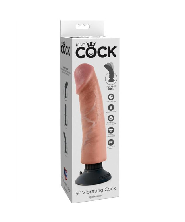 KING COCK - DILDO VIBRATORE 23 CM NATURALE