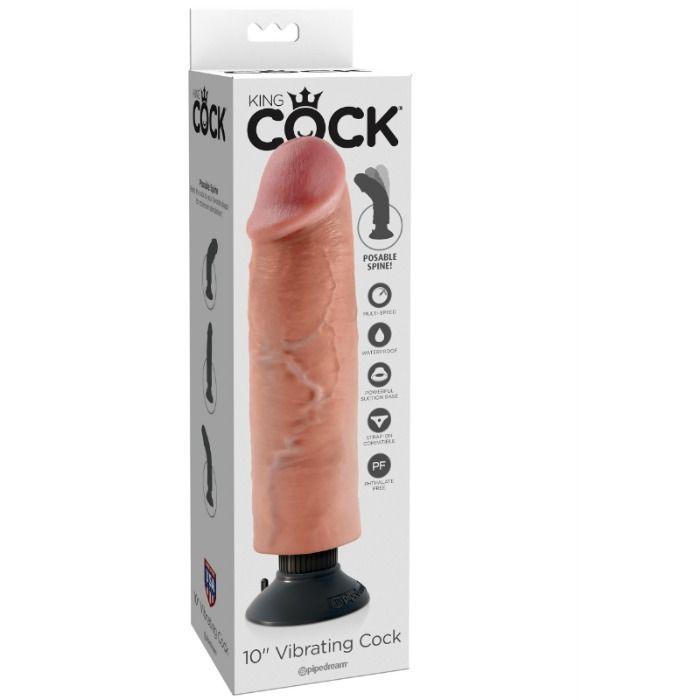 KING COCK - DILDO VIBRANTE 25.5 CM NATURALE - Only Vibes