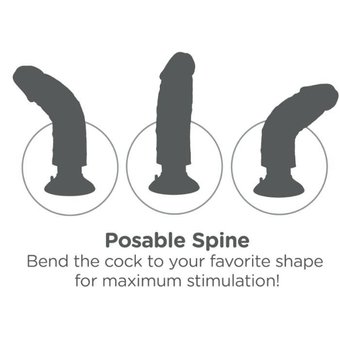 KING COCK - DILDO VIBRATORE CON TESTICOLI 17.78 CM NATURALE - Only Vibes