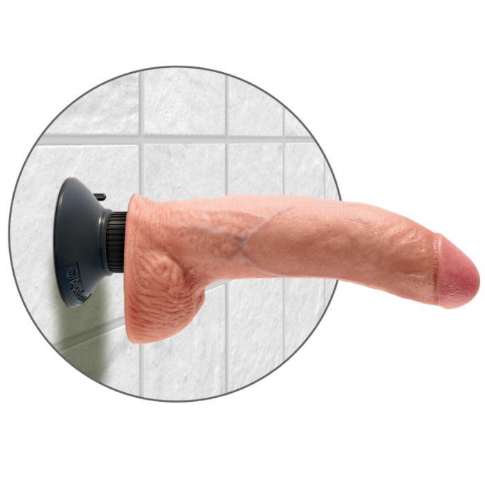 KING COCK - DILDO VIBRATORE CON TESTICOLI 23 CM NATURALE - Only Vibes