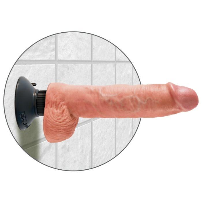 KING COCK - DILDO VIBRANTE CON TESTICOLI 25.5 CM COLORE NATURALE - Only Vibes