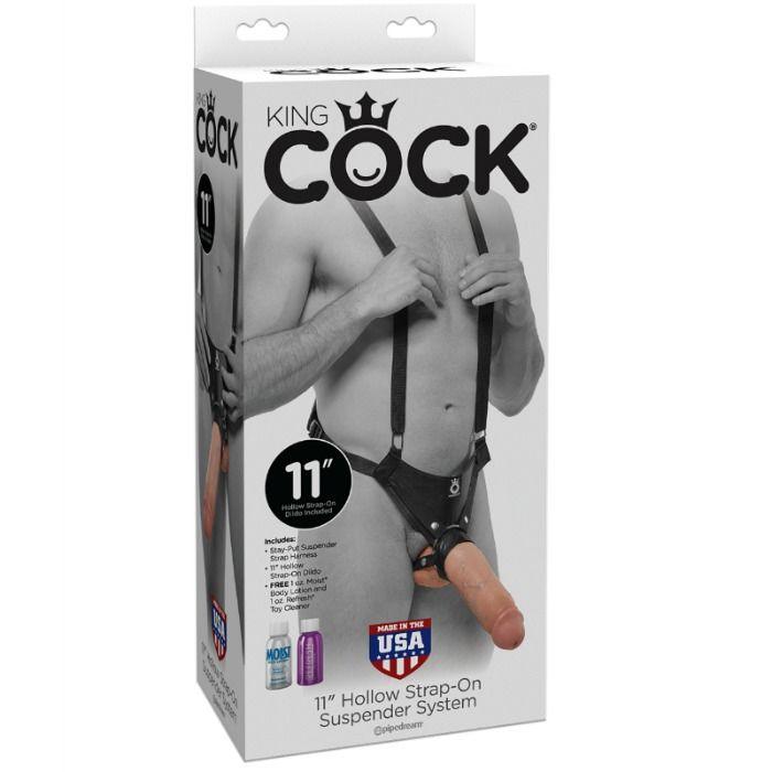 KING COCK - SISTEMA DI REGTATURA HOLLOW STRAP-ON CARNE 28 CM - Only Vibes