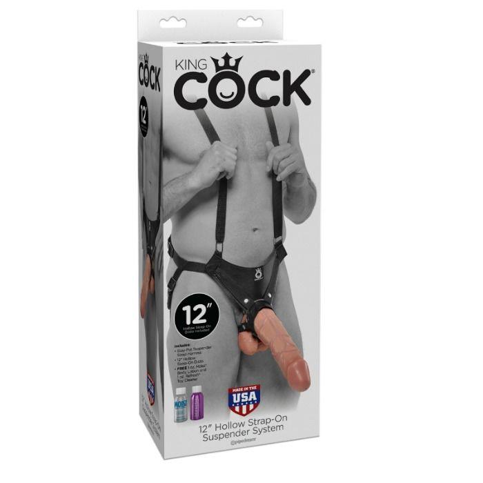 KING COCK - 30,5 CM SISTEMA DI SOSPENSIONE CON CINTURINO CAVO - CARNE - Only Vibes