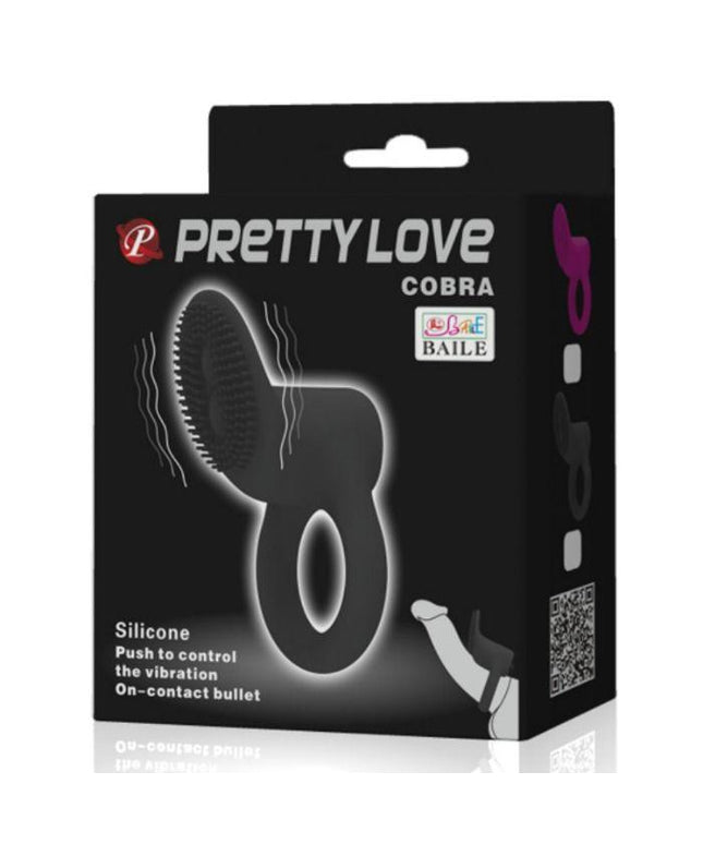 PRETTY LOVE - ANELLO VIBRATORE COBRA NERO - Only Vibes