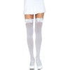 LEG AVENUE - CALZAMAGLIA IN NYLON CON FIOCCO BIANCO/BIANCO - Only Vibes