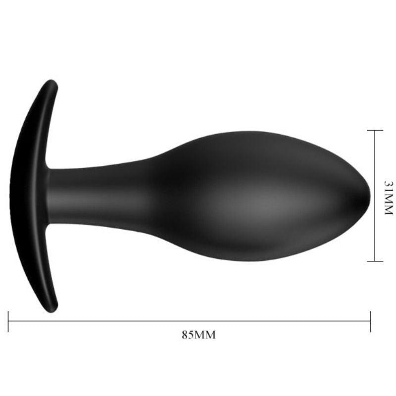 PRETTY LOVE - PLUG ANALE ANCORANTE IN SILICONE 8.5 CM NERO - Only Vibes