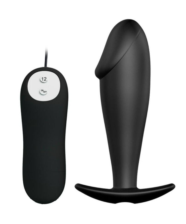 PRETTY LOVE - PLUG ANALE IN SILICONE FORMA DEL PENE E 12 MODALIT DI VIBRAZIONE NERO - Only Vibes
