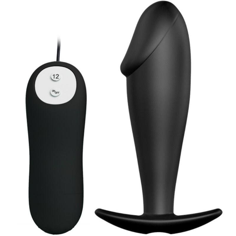 PRETTY LOVE - PLUG ANALE IN SILICONE FORMA DEL PENE E 12 MODALIT DI VIBRAZIONE NERO - Only Vibes