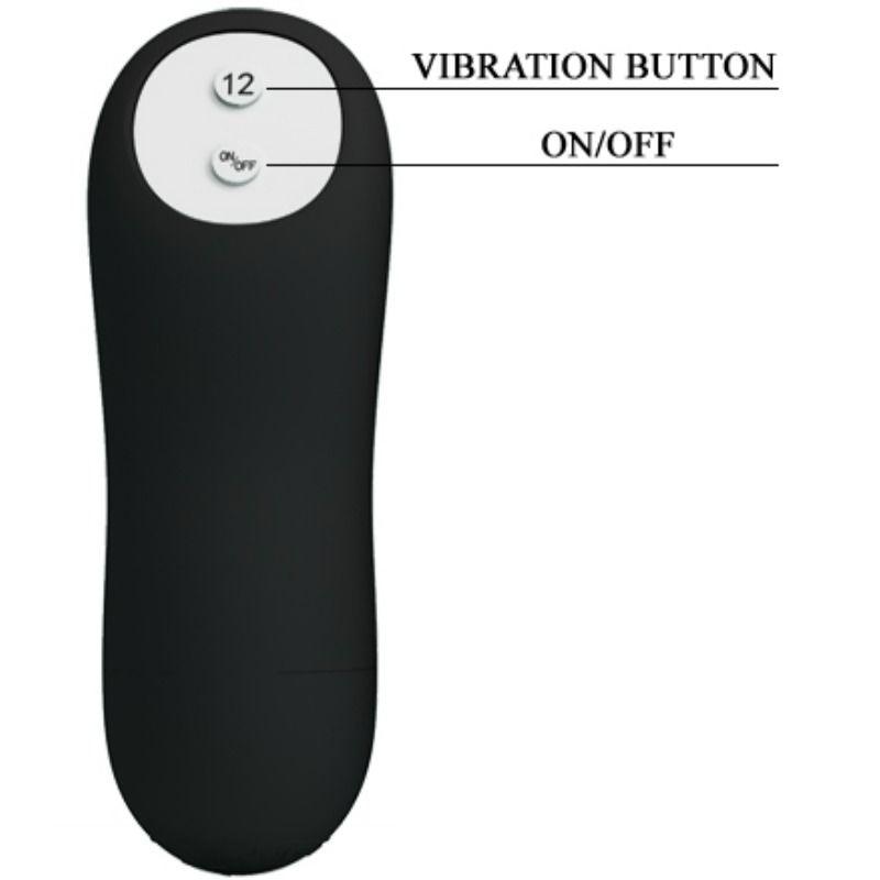 PRETTY LOVE - PLUG ANALE IN SILICONE FORMA DEL PENE E 12 MODALIT DI VIBRAZIONE NERO - Only Vibes