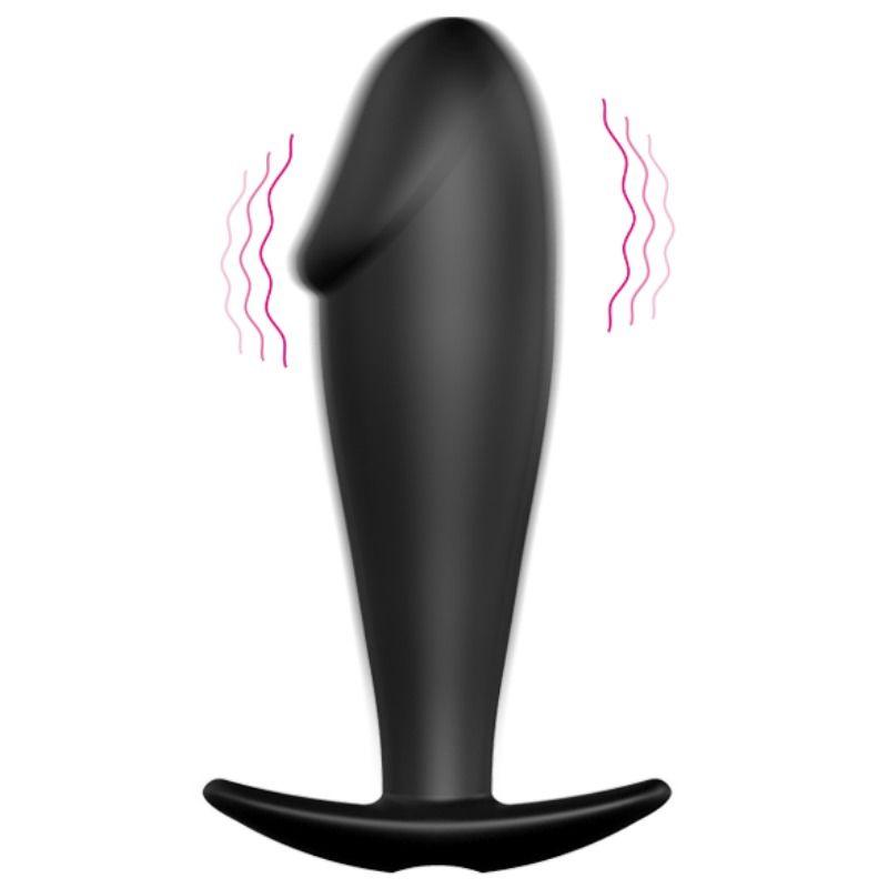 PRETTY LOVE - PLUG ANALE IN SILICONE FORMA DEL PENE E 12 MODALIT DI VIBRAZIONE NERO - Only Vibes