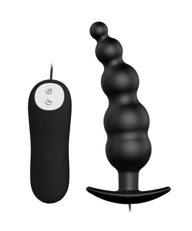 PRETTY LOVE - PLUG ANALE IN SILICONE EXTRA STIMOLAZIONE E 12 MODALIT DI VIBRAZIONE NERO - Only Vibes
