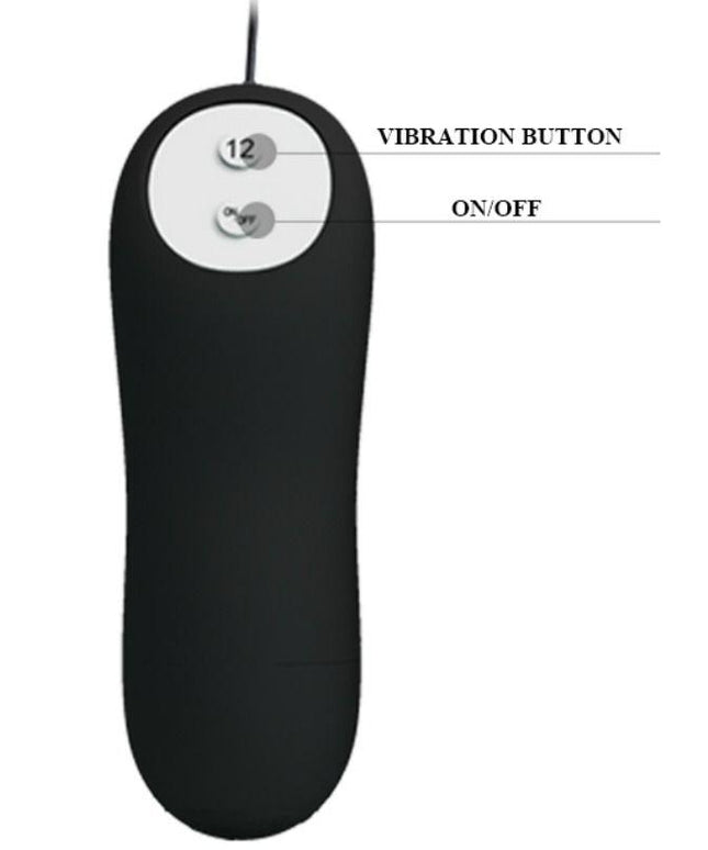 PRETTY LOVE - PLUG ANALE ANCORANTE IN SILICONE 12 MODALIT DI VIBRAZIONE NERO - Only Vibes