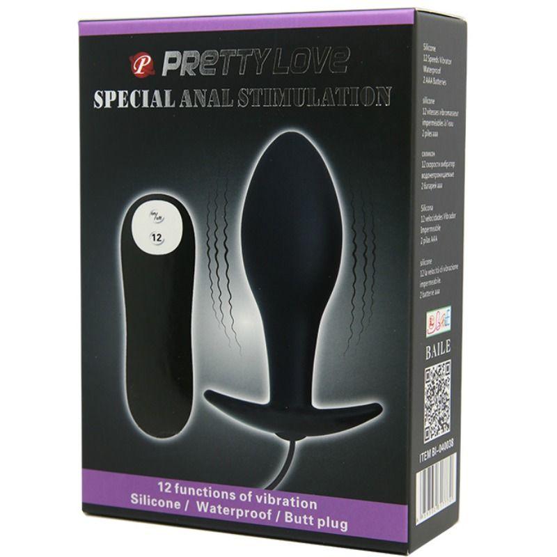 PRETTY LOVE - PLUG ANALE ANCORANTE IN SILICONE 12 MODALIT DI VIBRAZIONE NERO - Only Vibes