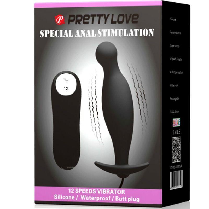 PRETTY LOVE - PLUG ANALE IN SILICONE 12 MODALIT DI VIBRAZIONE NERO - Only Vibes