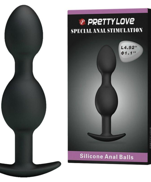 PRETTY LOVE - SFERE ANALI IN SILICONE 12.5 CM NERE - Only Vibes